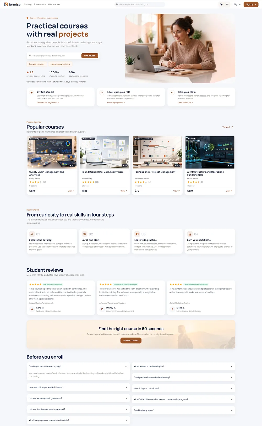 lernrise — product interface